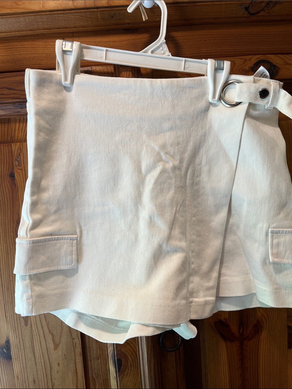 American Bazi White Skort with Belt Detail